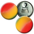 2 1/4" Diameter Magnetic Bottle Opener w/ 3D Lenticular Effects - Yellow/Red/Green (Blank)